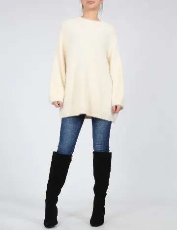 Pulover Oversize Bershka, crem Crem