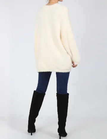 Pulover Oversize Bershka, crem Crem