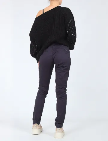 Pantaloni Bershka, bleumarin Albastru