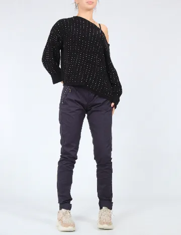 Pantaloni Bershka, bleumarin Albastru