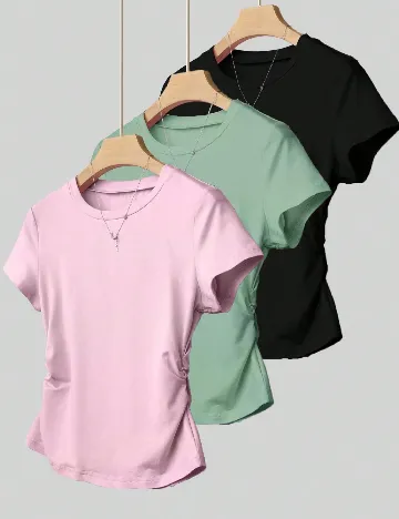 Set Tricouri 3 bucati SHEIN, mix culori Mix culori