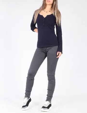 Bluza Bershka, bleumarin Albastru