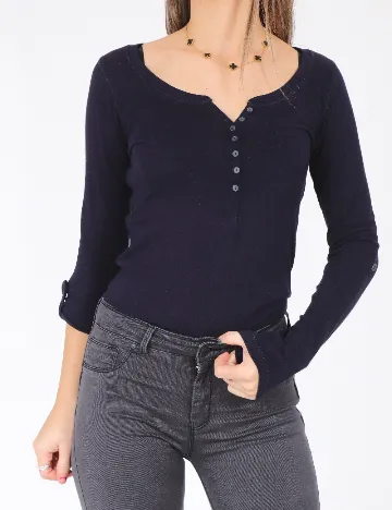 Bluza Bershka, bleumarin Albastru