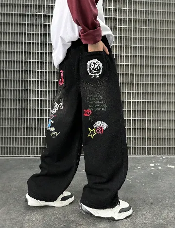Blugi Shein Kids, negru Negru