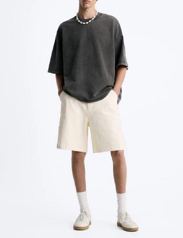 Pantaloni scurti Zra, crem