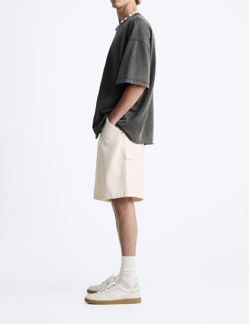 Pantaloni scurti Zra, crem