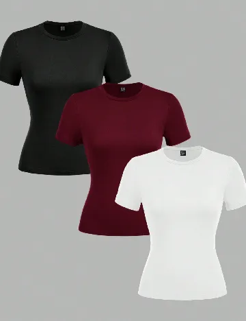 Set Tricouri 3 bucati SHEIN, mix culori Mix culori
