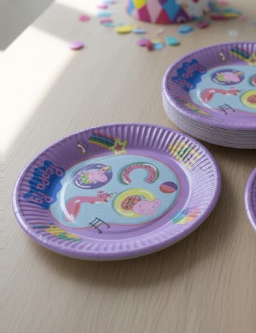 Set farfurii unica folosinta Peppa Pig 10 bucati AVEC, mix culori