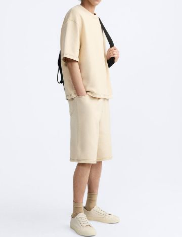 Pantaloni scurti Zra, crem