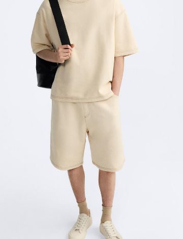 Pantaloni scurti Zra, crem