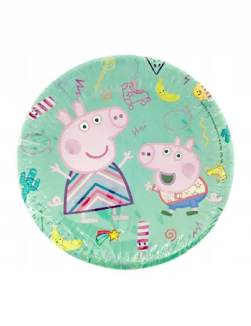 Set farfurii unica folosinta Peppa Pig, mix culori Mix culori