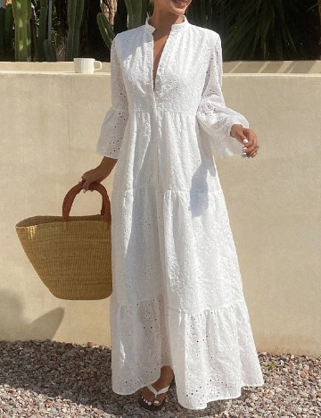 Rochie lunga Dazy, alb