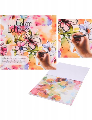 Carte de colorat inversa cu 32 ilustratii KONIMPEX, mix culori