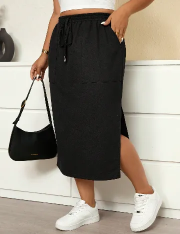 Fusta SHEIN CURVE, negru Negru