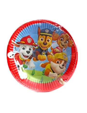 Set farfurii unica folosinta Patrula Catelusilor, mix culori Mix culori