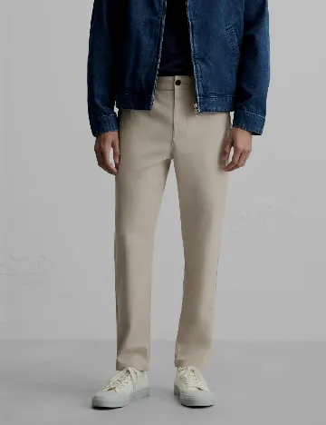 Pantaloni Zra, bej Crem
