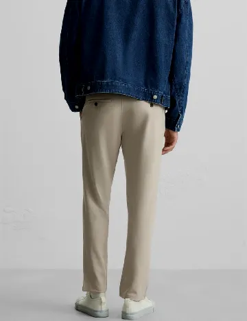 Pantaloni Zra, bej Crem