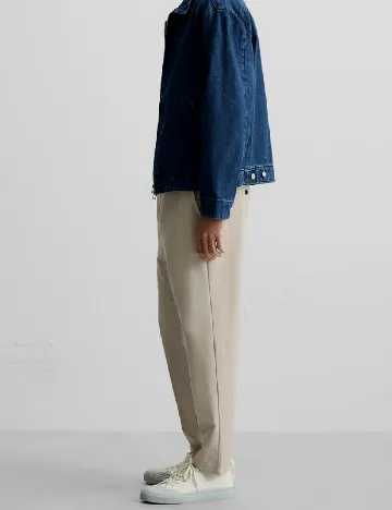 Pantaloni Zra, bej Crem