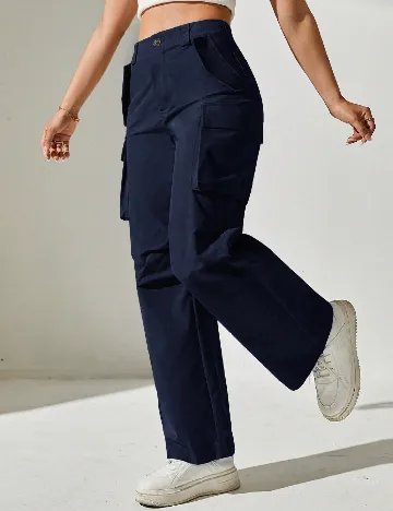Pantaloni SHEIN, bleumarin Albastru