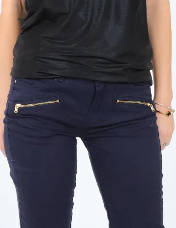Pantaloni Bershka, bleumarin Albastru