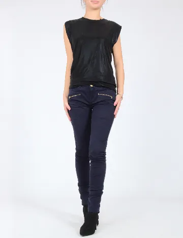 Pantaloni Bershka, bleumarin Albastru