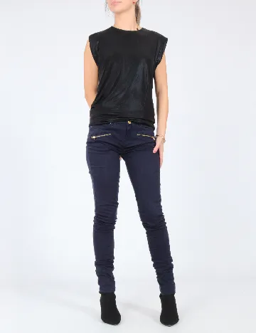 Pantaloni Bershka, bleumarin Albastru