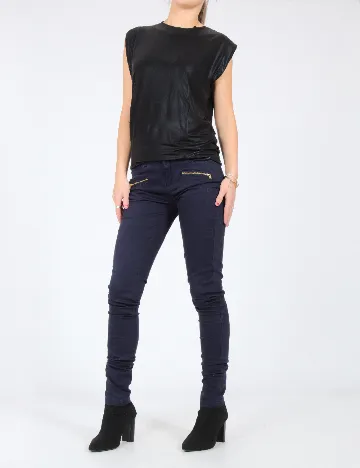 Pantaloni Bershka, bleumarin Albastru