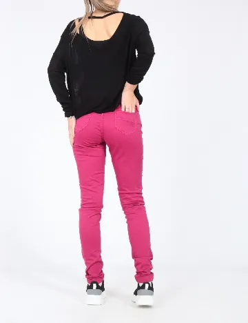 Pantaloni Bershka, magenta Roz
