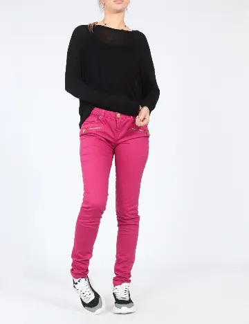 Pantaloni Bershka, magenta Roz