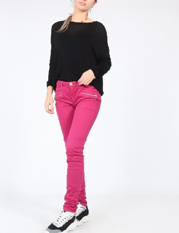 Pantaloni Bershka, magenta Roz