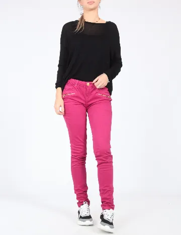 Pantaloni Bershka, magenta Roz