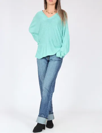 Bluza Bershka, turcoaz Albastru