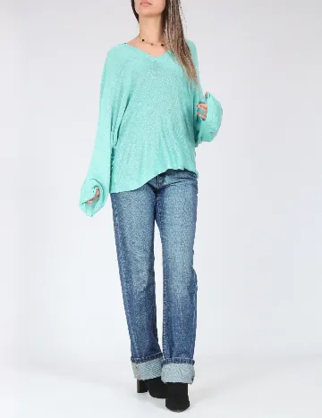 Bluza Bershka, turcoaz Albastru