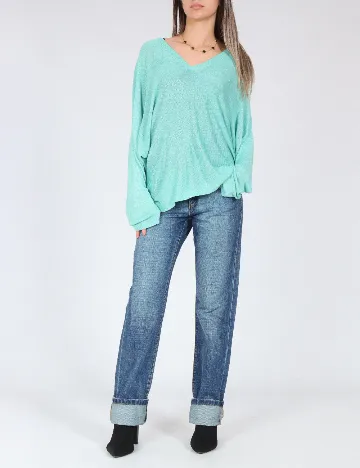 Bluza Bershka, turcoaz Albastru