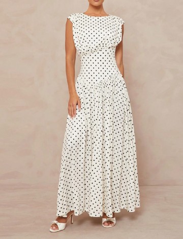 Rochie lunga SHEIN, ecru/negru