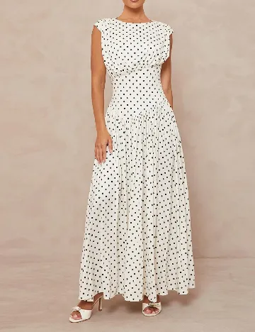 Rochie lunga SHEIN, ecru/negru Alb