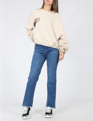 Bluza Oversize Bershka, crem Crem