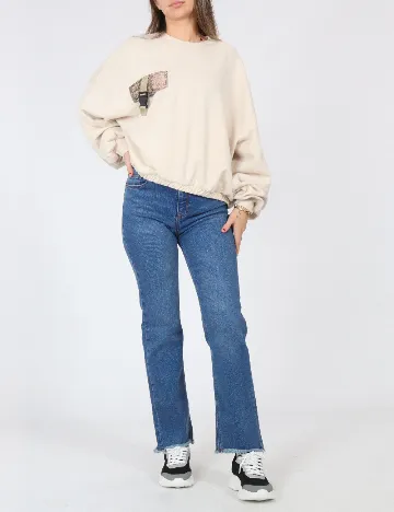 Bluza Oversize Bershka, crem Crem