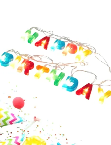 Ghirlanda luminoasa HAPPY BIRTHDAY, mix culori Mix culori