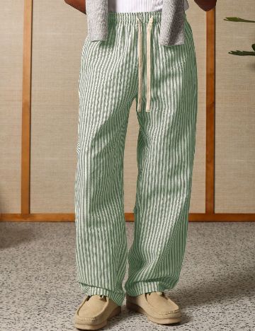 Pantaloni SUMWON, verde/alb