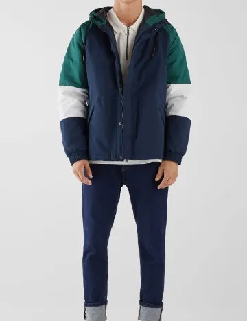 Geaca Bershka, bleumarin Albastru