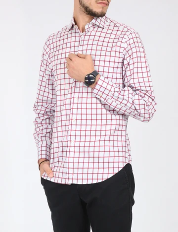 Camasa Zara, alb/rosu Alb