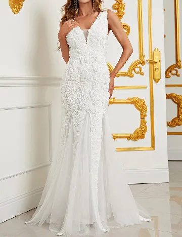 Rochie lunga Faeriesty, alb Alb