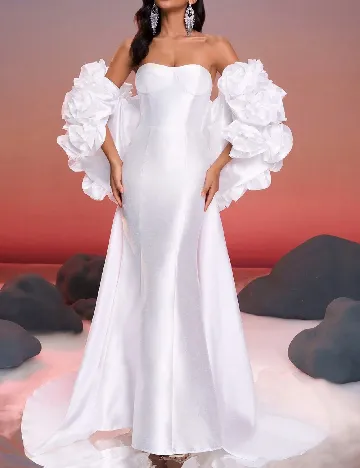 Rochie lunga Anymoon, alb Alb