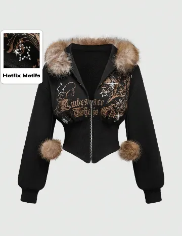 Hanorac Romwe, negru Negru