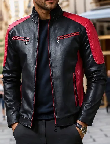 Jacheta SHEIN Plus Size Men, negru Negru