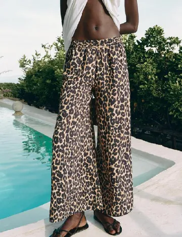 Pantaloni Zra, animal print Animal print