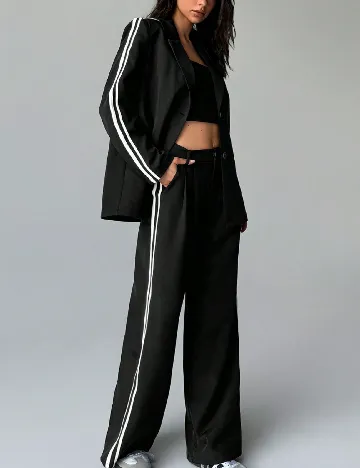 Sacou SHEIN, negru/alb Negru