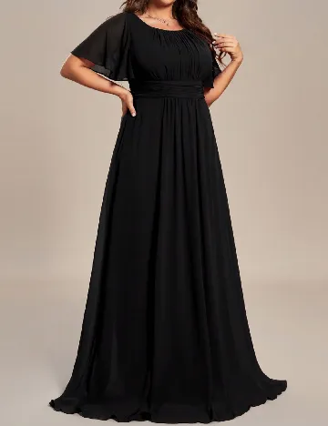 Rochie lunga Ever-Pretty Plus Size, negru Negru