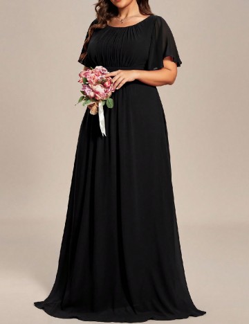 Rochie lunga Ever-Pretty Plus Size, negru